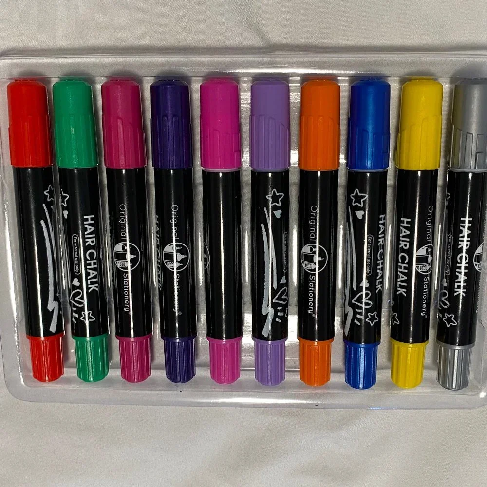 10 Temporary Color Hair Chalk Pens